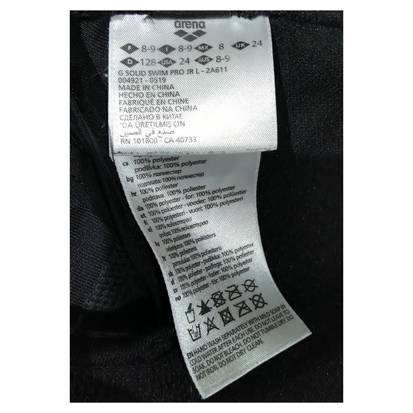 Arena Girl's Team Pro Solid Swimsuit - Size 24 (US Girl's Size 8-9) - Like NEW - Picture 6 of 6